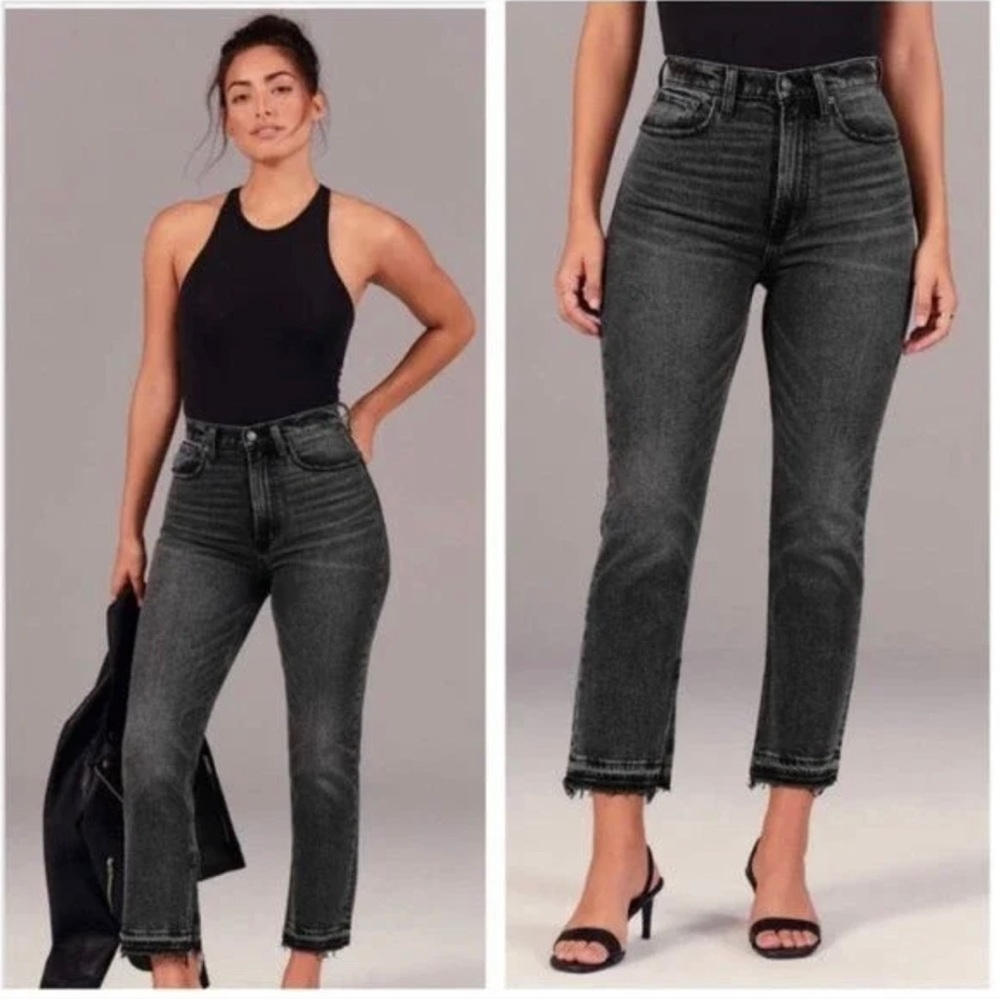 Abercrombie & Fitch Curve Love Ultra High Rise ankle straight jeans size 27/4